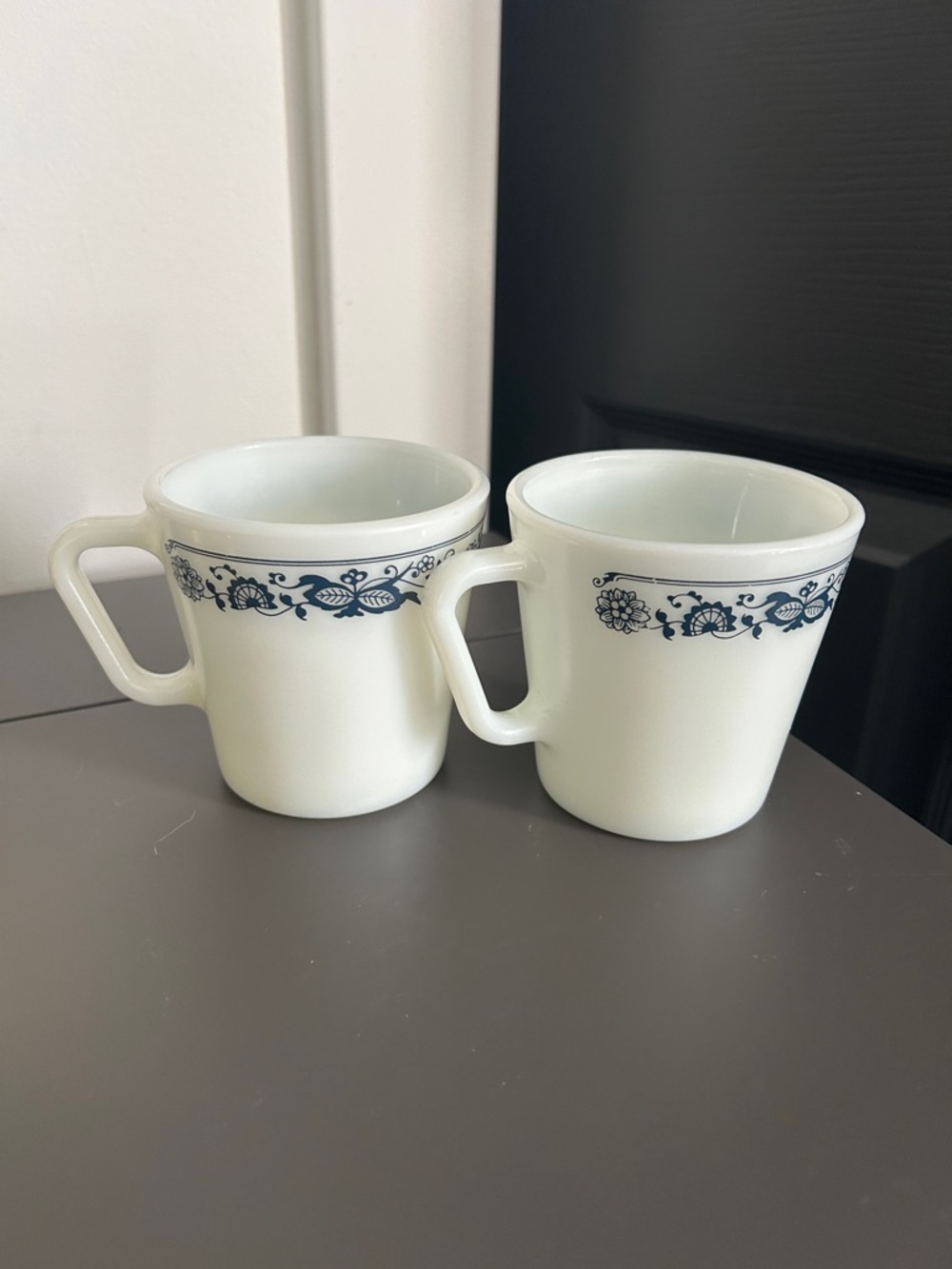 Pyrex Old Town Blue Mug Milk Glass Vintage 1970’s Pair of Mugs